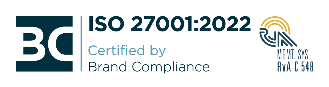 ISO 27001:2022 gecertificeerd door Brand Compliance